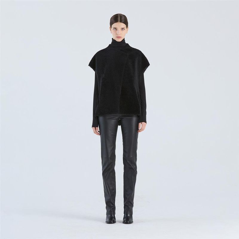 Desa-Reversible Shearling Cropped Gilet