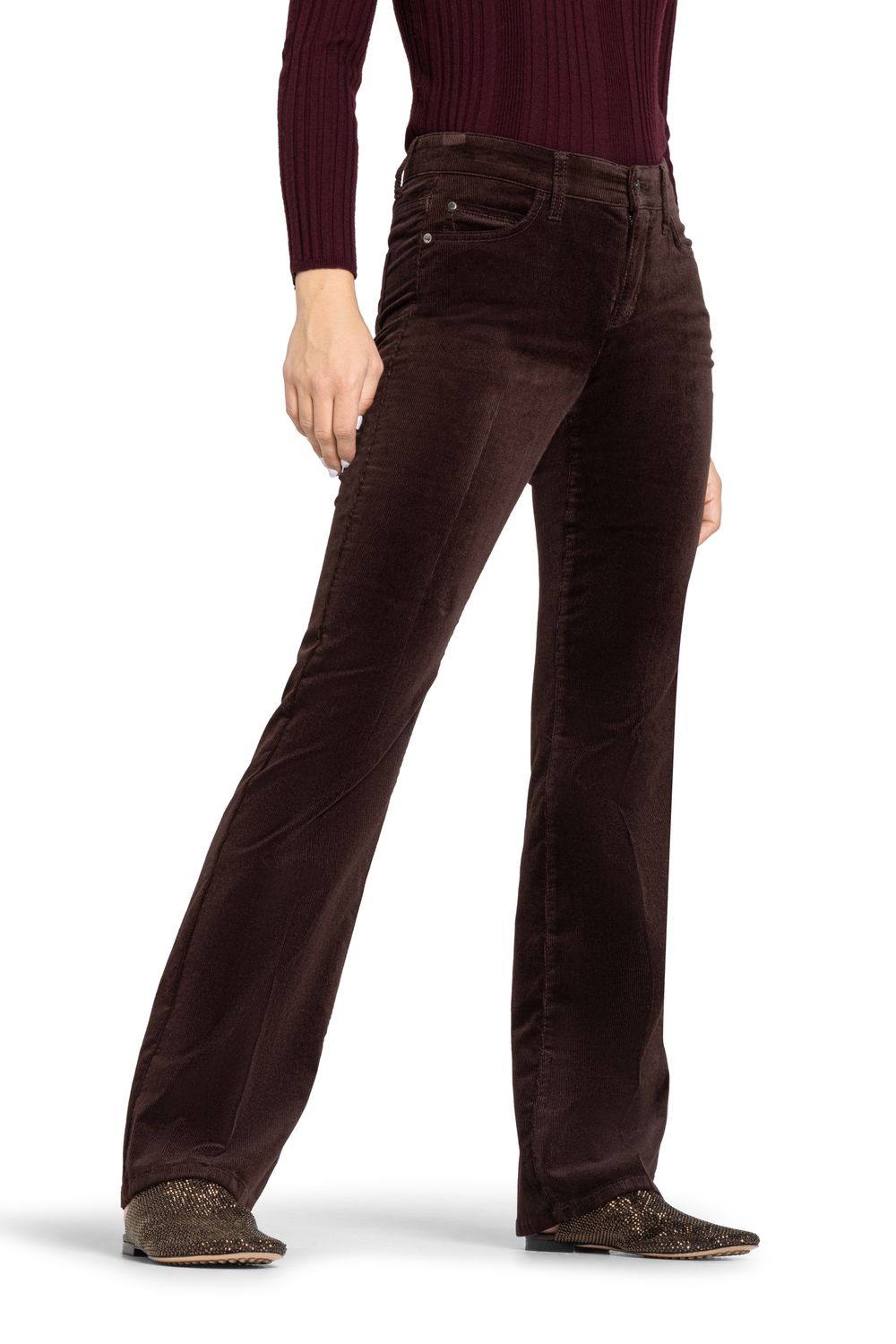 Cam-Paris Flared Corduroy Jeans, Color: dk chocolate brown, Size: 34