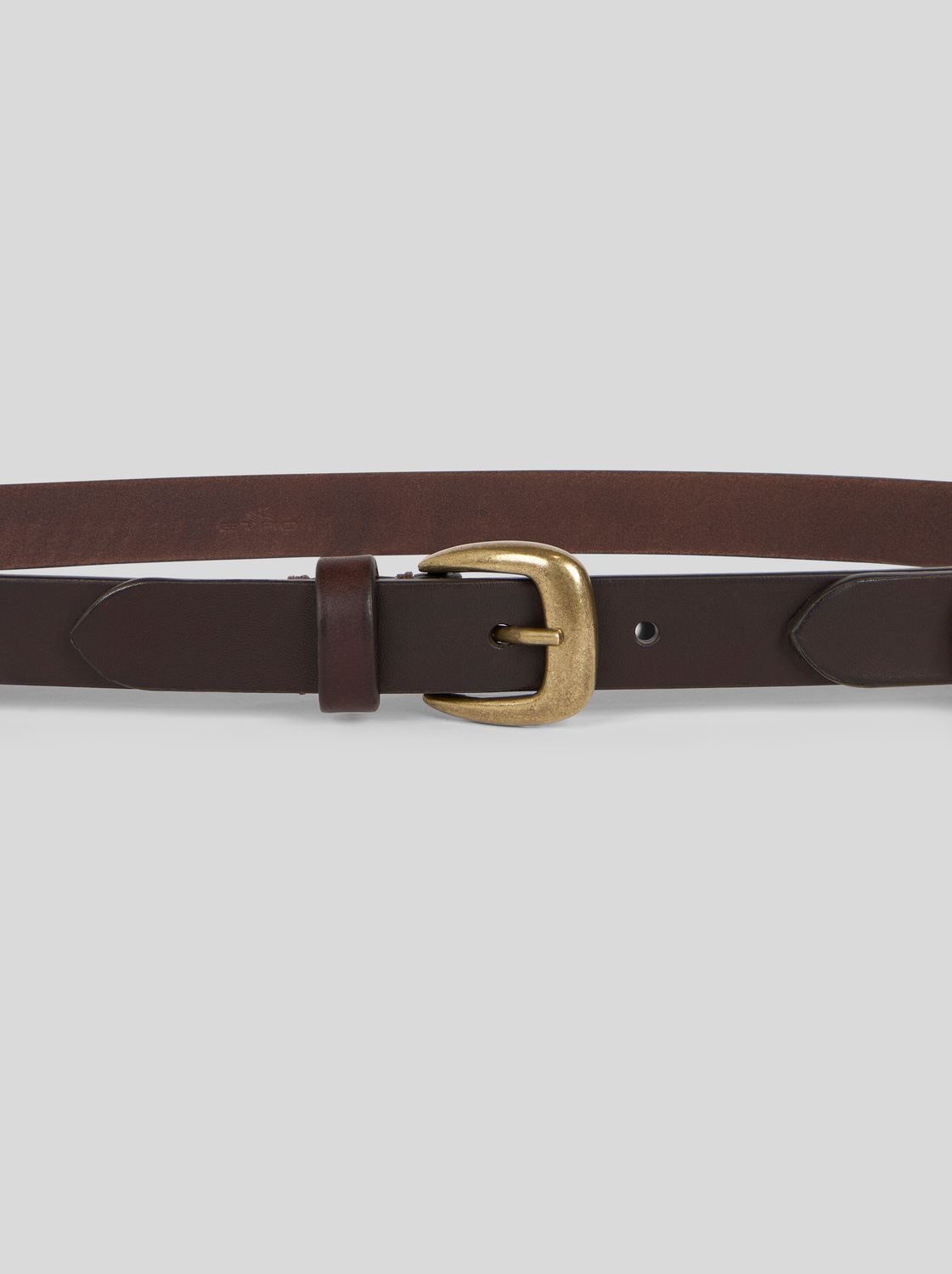 Etro-Thin Leather Belt, Color: brown, Size: 80