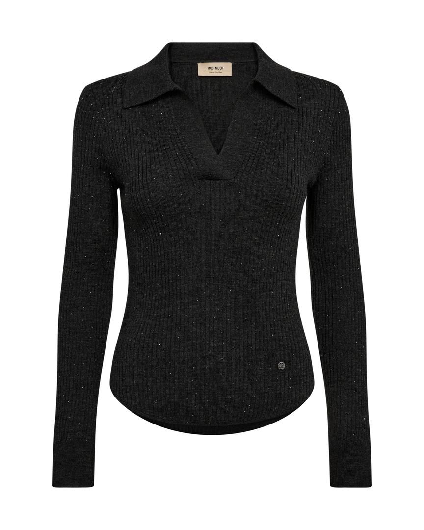 Mosh-Ronika Wool Knit Polo, Color: phantom, Size: S