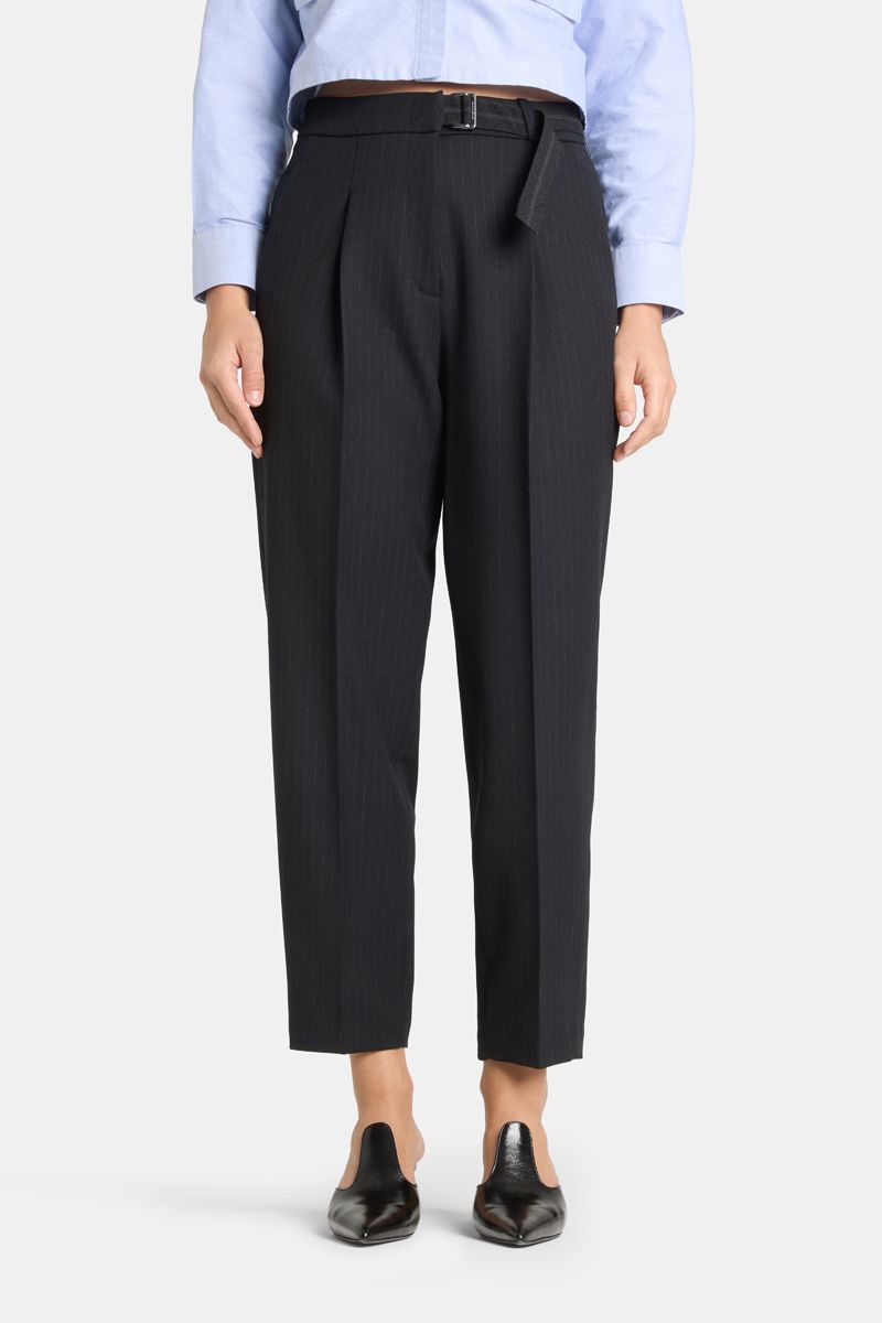 Cam-Elaine Pleat Pant, Color: pin stripe/deep midnight, Size: 32