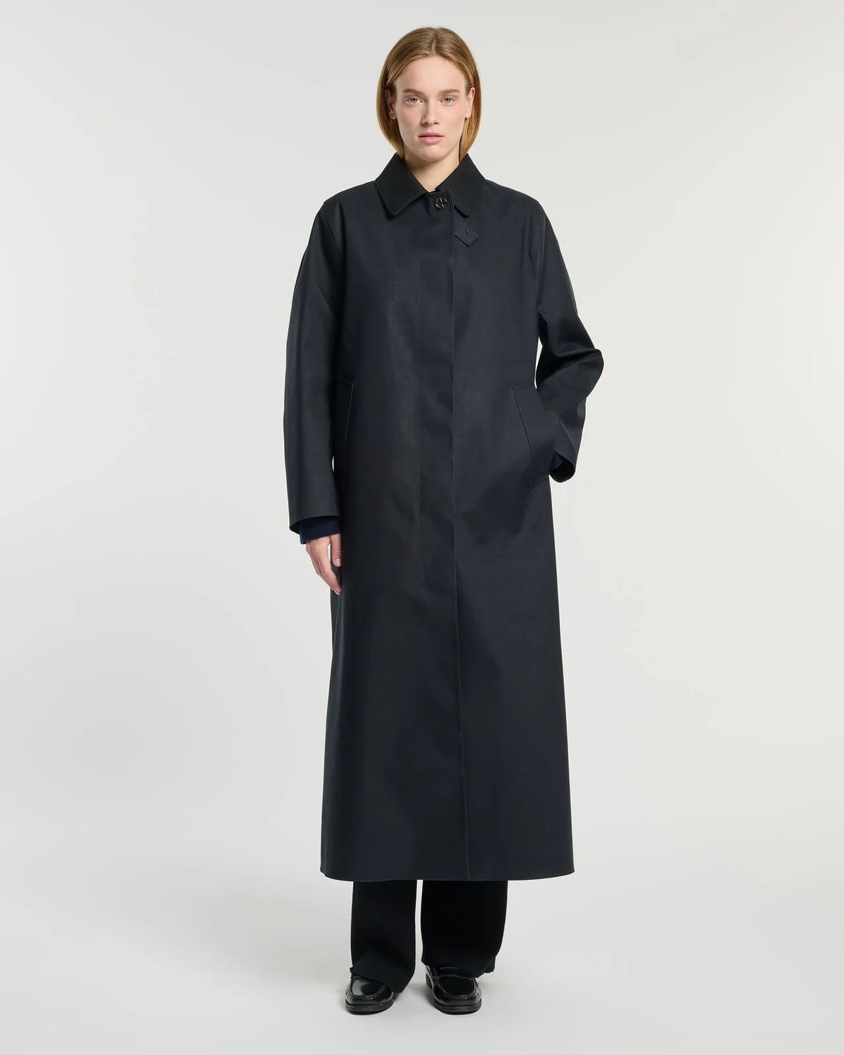 Bar-Long raincoat - shorter length, Color: navy/black, Size: S/M
