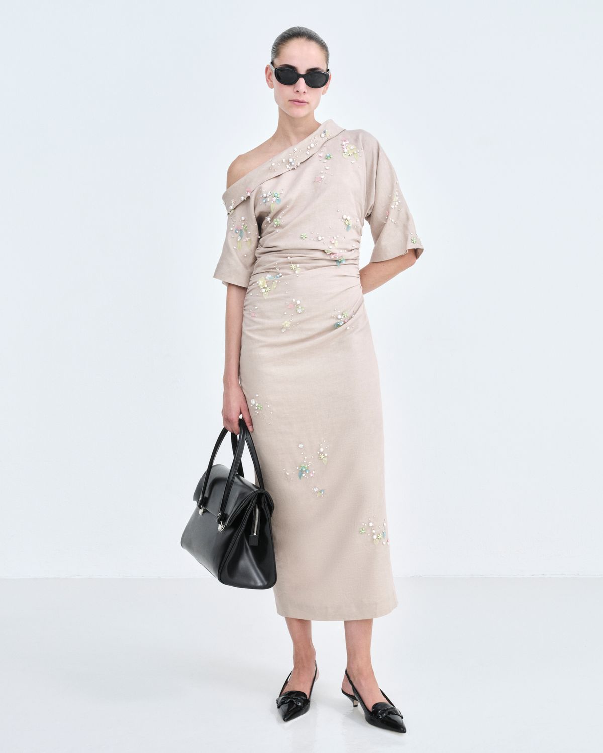 Bern-Dress Bowery Embroidered, Size: 38, Color: beige