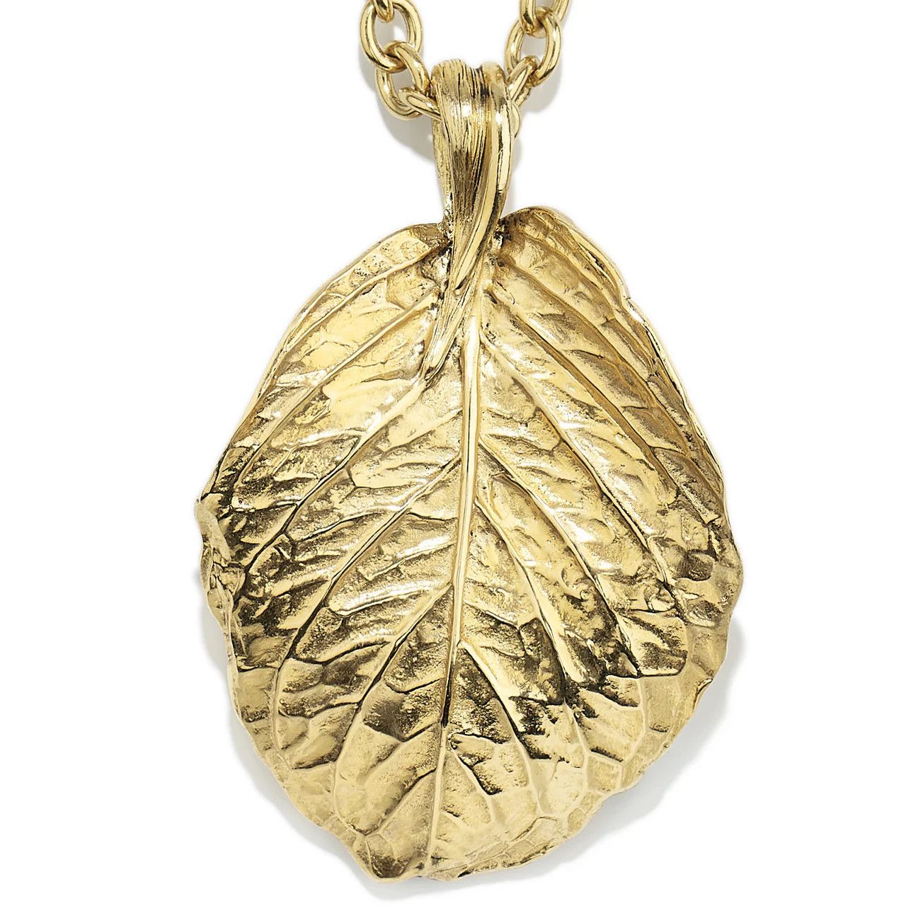 Goos-Balade Leaf Pendant Necklace, Color: yellow gold, Size: OS