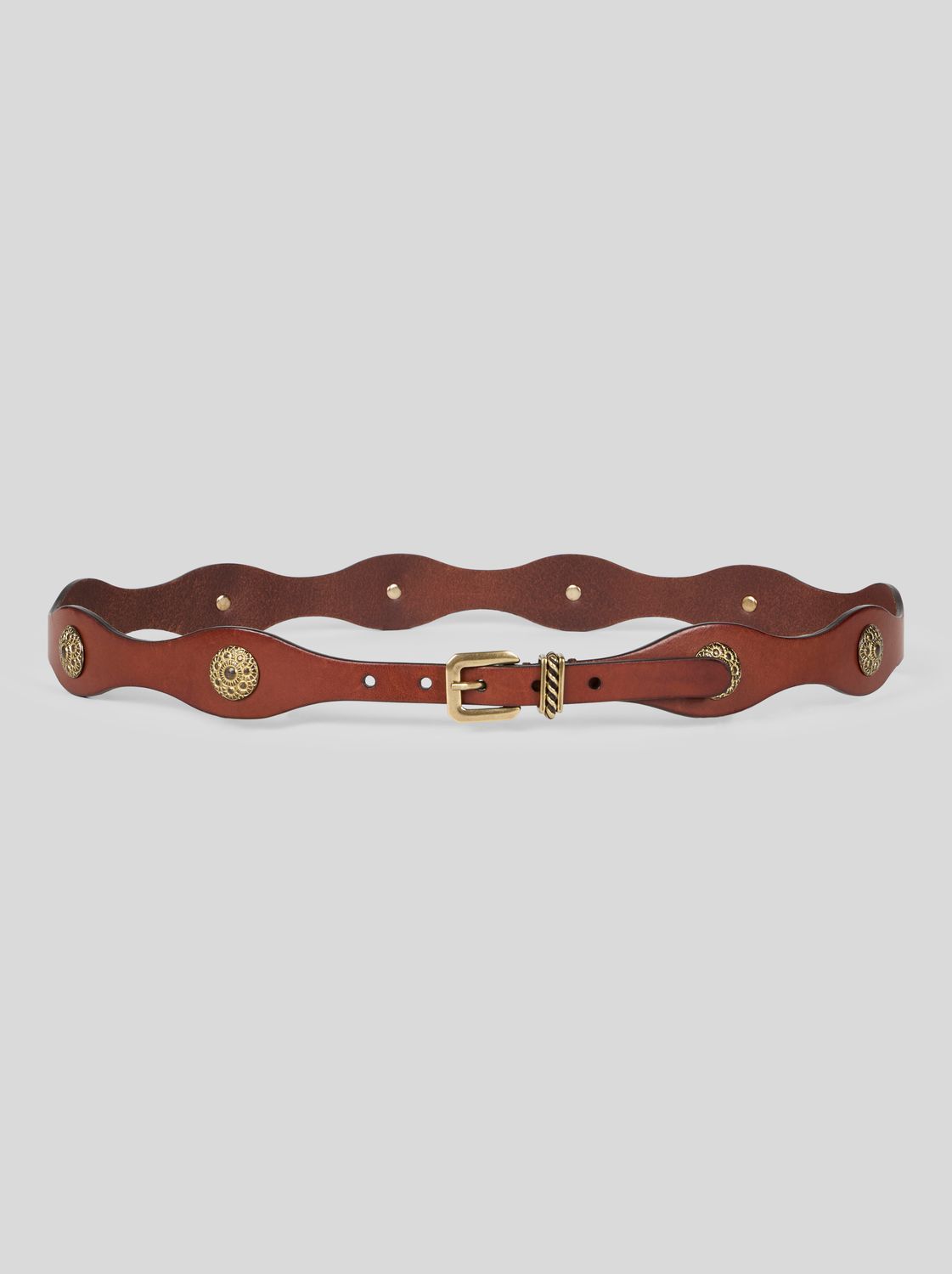 Etro-Studded Belt, Color: hazelnut, Size: I80