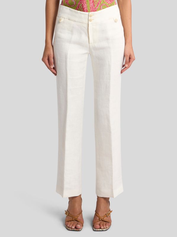 Etro-Flared Linen Trousers