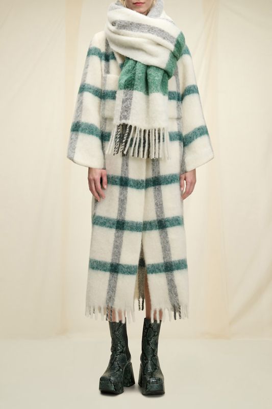 Schu-Checked Softness Coat &amp; Cozy Scarf