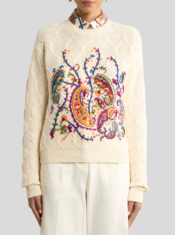 Etro-CN Sweater Intarisan Motifs