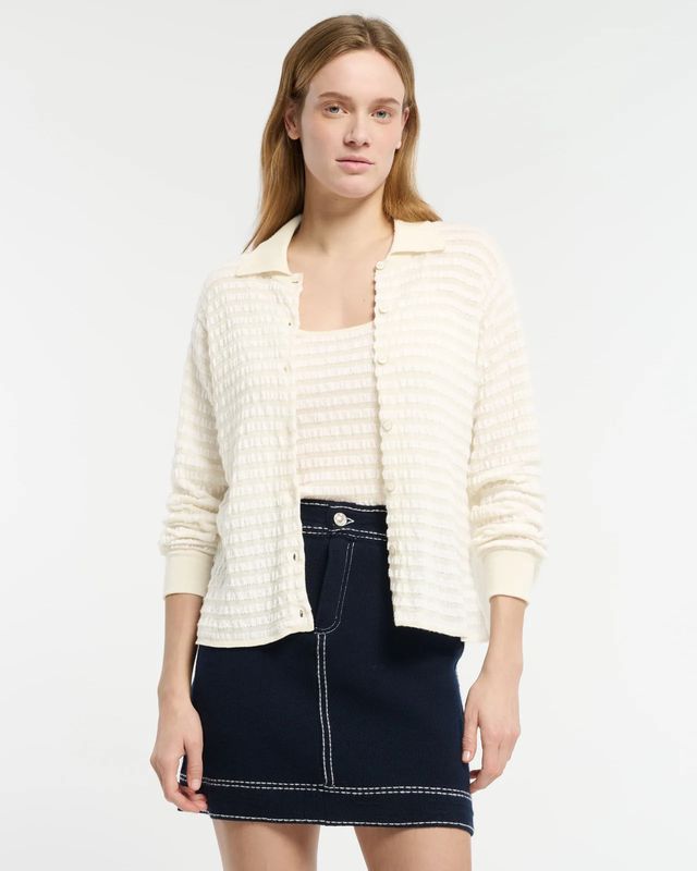 Bar-Seersucker Twinset