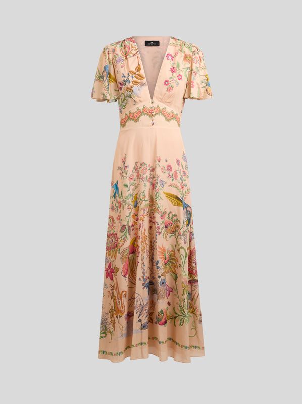 Etro-Midi Dress SS V-Neck Print