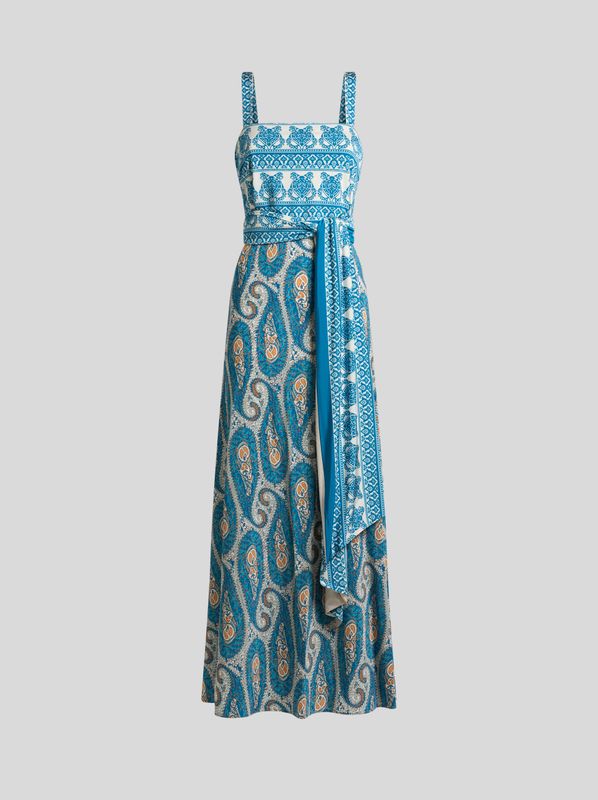 Etro-Maxi Dress Straps Tie Waist