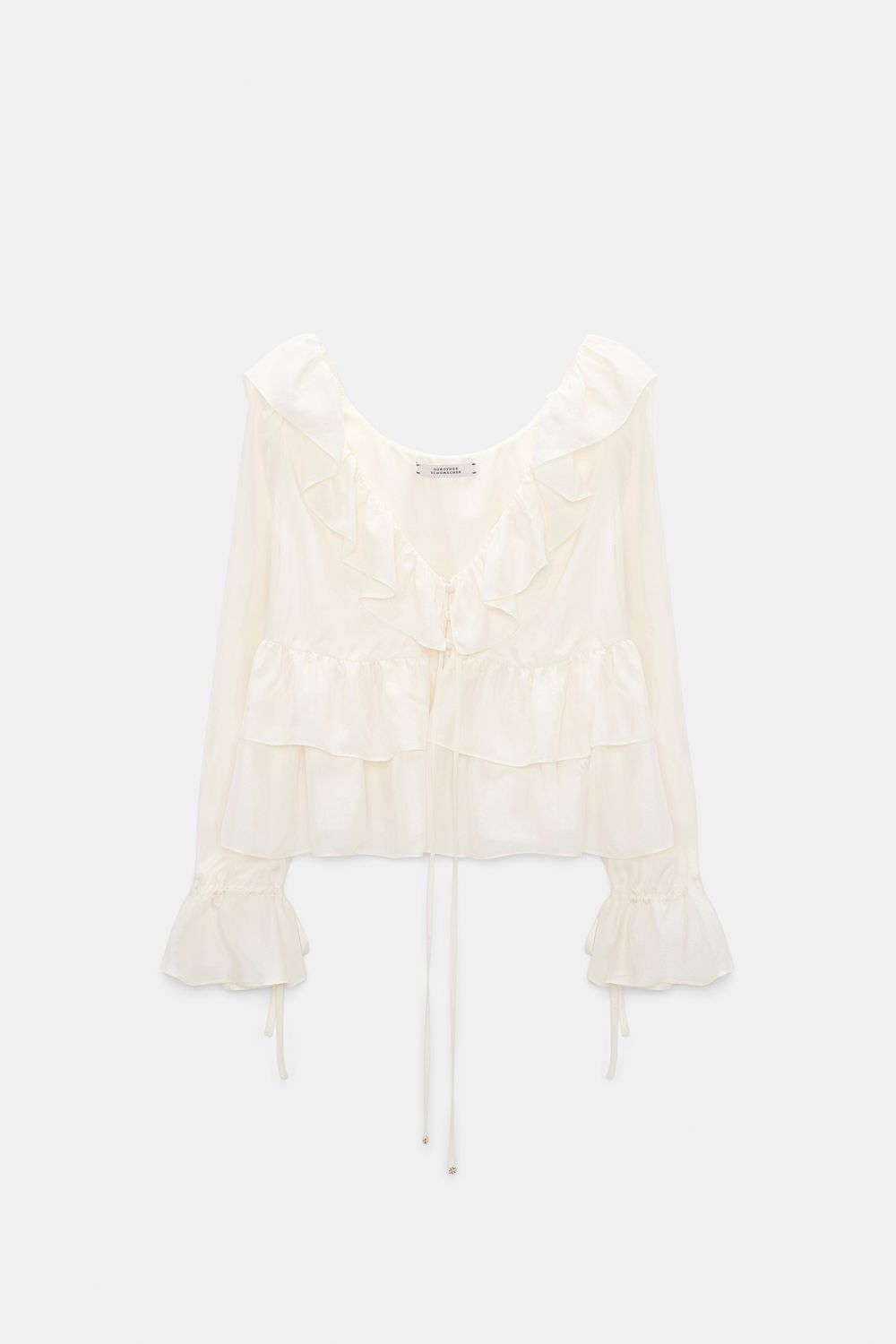 Schu-Playful Volumes Blouse, Color: camellia white, Size: 0