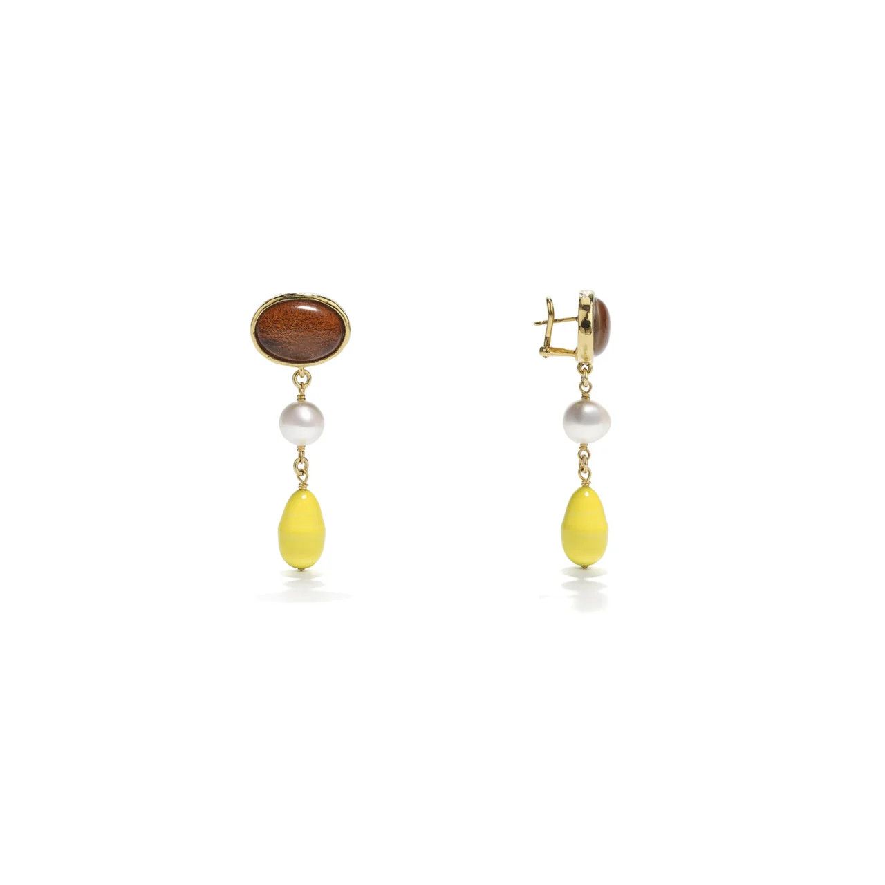 Goos-Lagune Drop Pin Earrings, Color: multi/gold, Size: OS