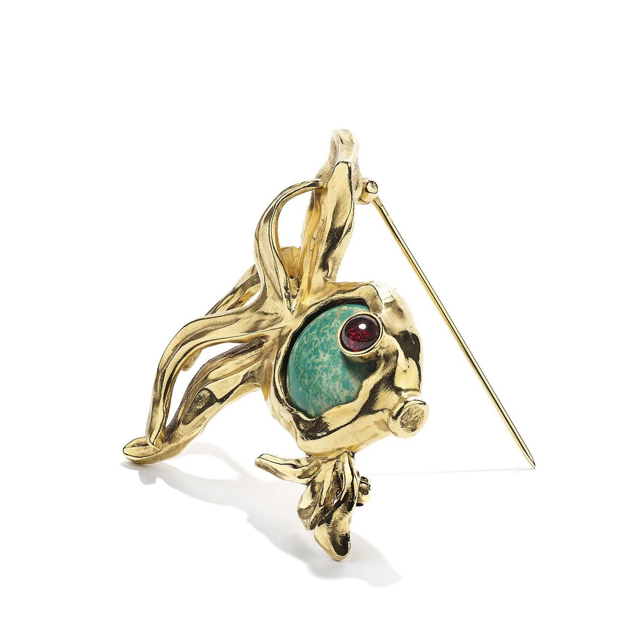 Goos-Lagune Fish Brooch, Color: turquoise, Size: OS
