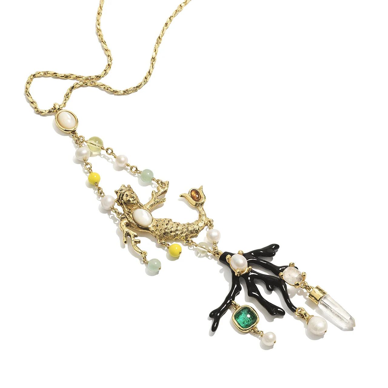 Goos-Lagune Mermaid Pendant Necklace, Color: multi/gold, Size: OS