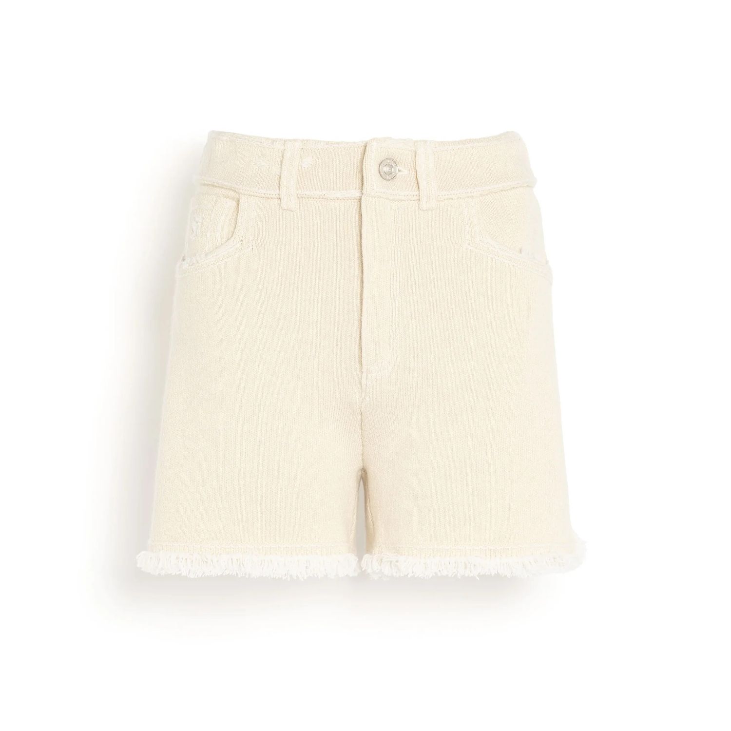 Bar-Denim Fringed Short, Color: niveous, Size: S