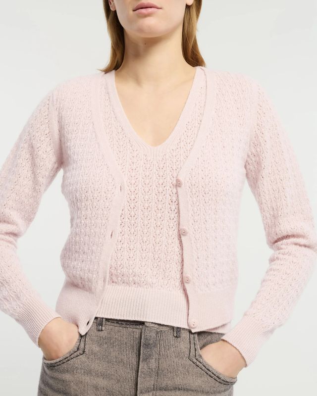 Bar-Bicolor Lace Twinset