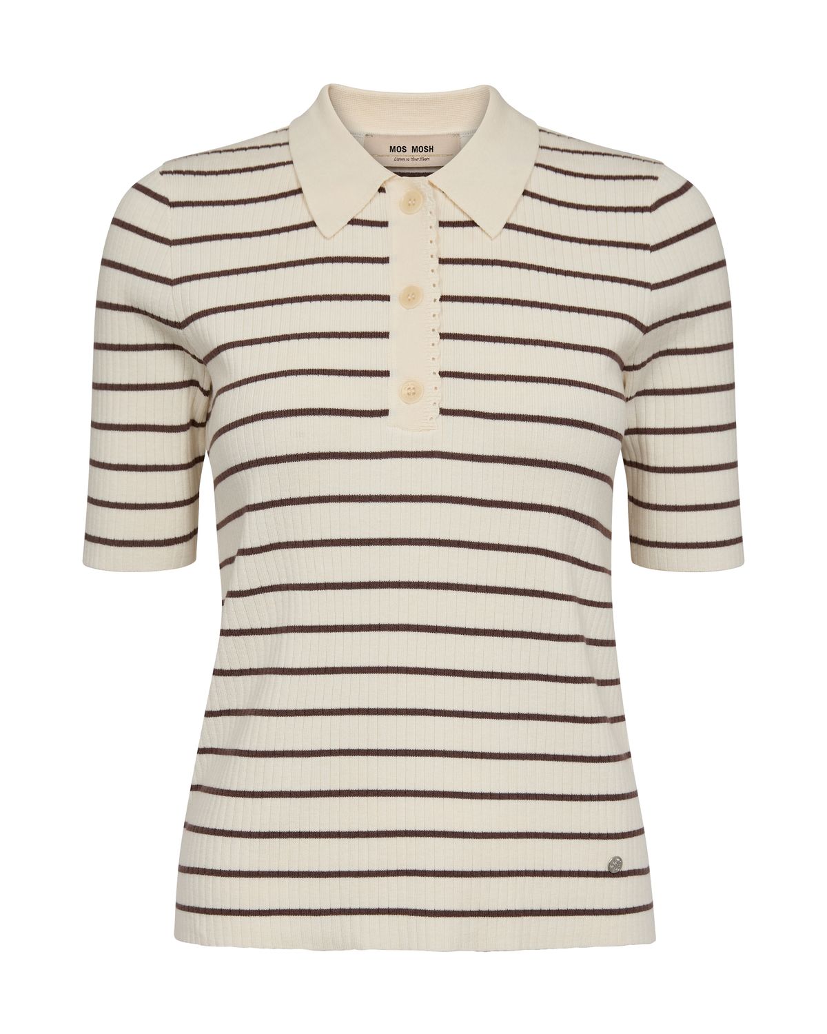 Mosh-Caliz Stripe SS Knit, Color: coffe quartz, Size: S