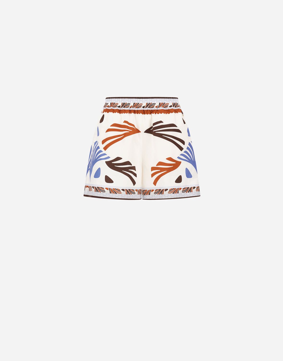 Her-Summer Print Shorts, Color: white, Size: 42