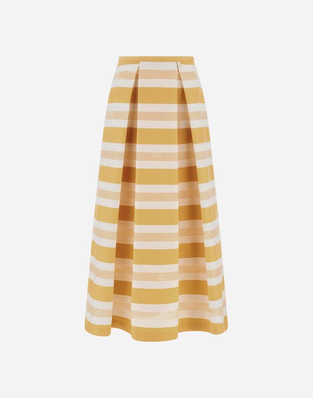 Her-Striped Cotton Full Skirt