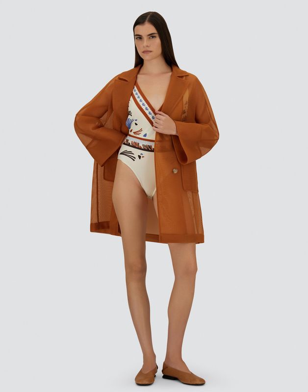 Her-Summer Print One Pc Bathing Suit