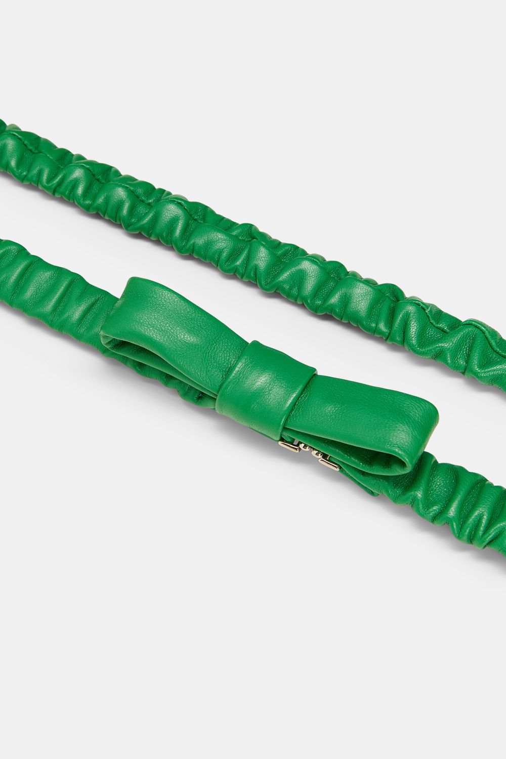 Schu-Feminine Edge Stretch Bow Belt, Color: wasabi, Size: M