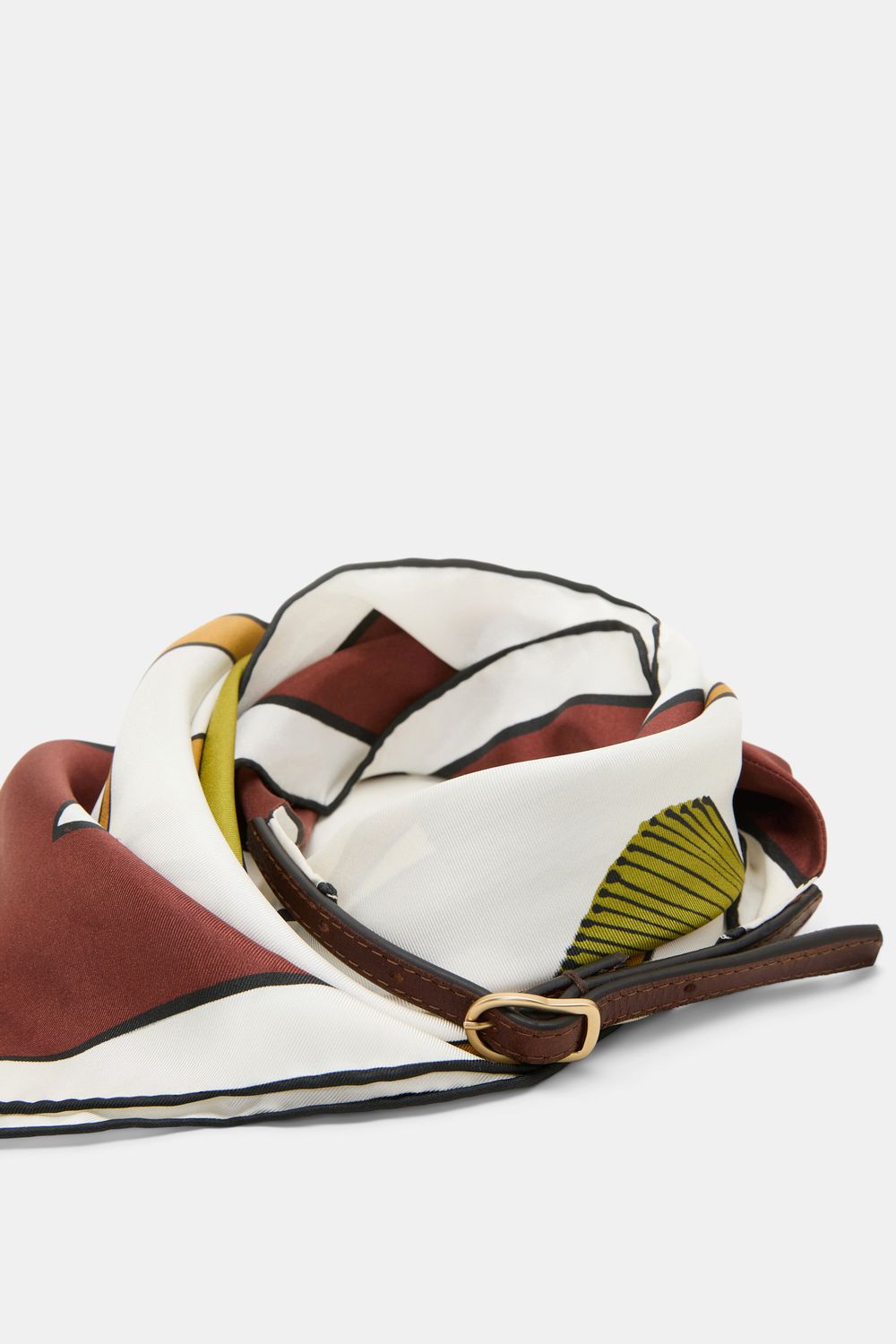 Schu-Cuoio Softness Scarf Belt, Color: brown ribbon scarf, Size: M/L