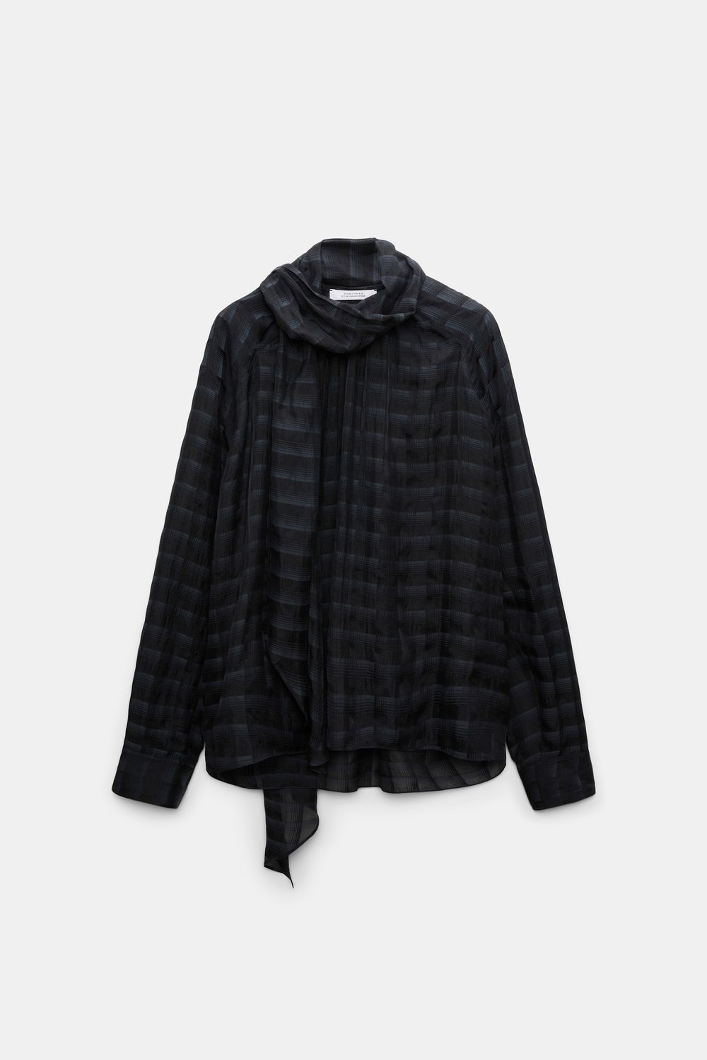Schu-Airy Check Blouse, Color: smoked pearl, Size: 2