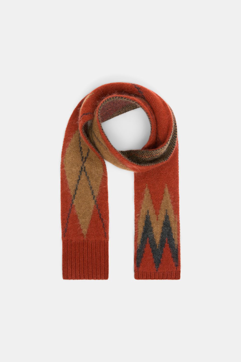 Schu-Argyle Statement Scarf, Color: argyle brick, Size: OS