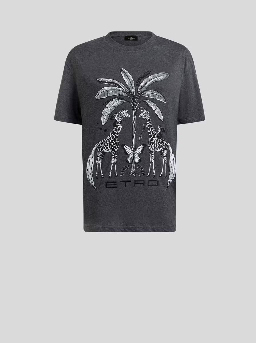 Etro-Printed T-Shirt, Color: grey melange, Size: S