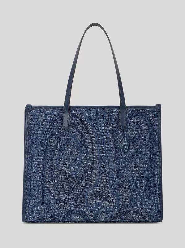 Etro-Sac Shopping Lovetrotter Jacquard Denim