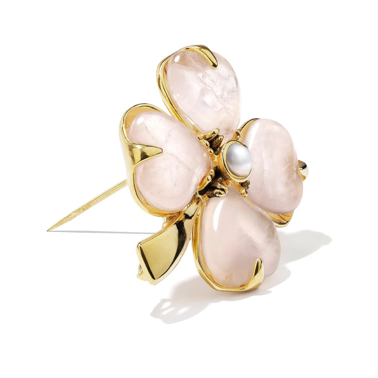 Goos-Trefle Brooch, Color: pink quartz, Size: OS