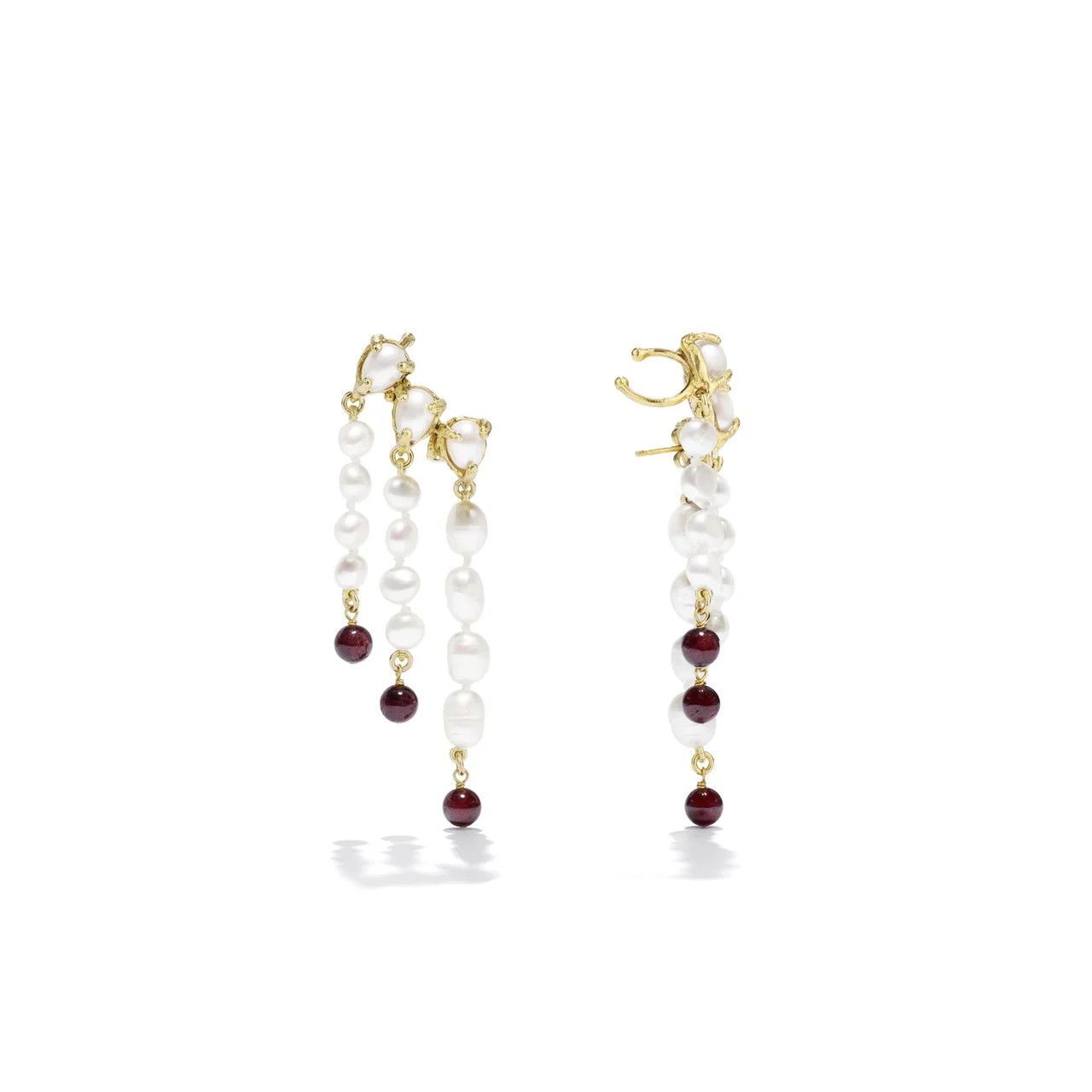 Goos-Perles Baroques Pendant Earrings, Color: white pearl, Size: OS