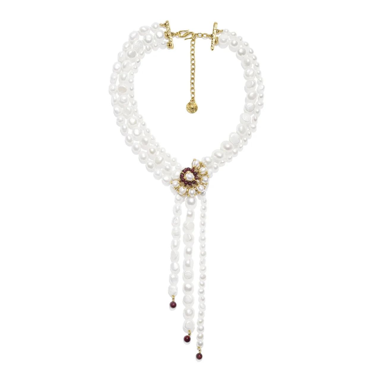 Goos-Perles Baroques Tie Necklace, Color: white pearl, Size: OS