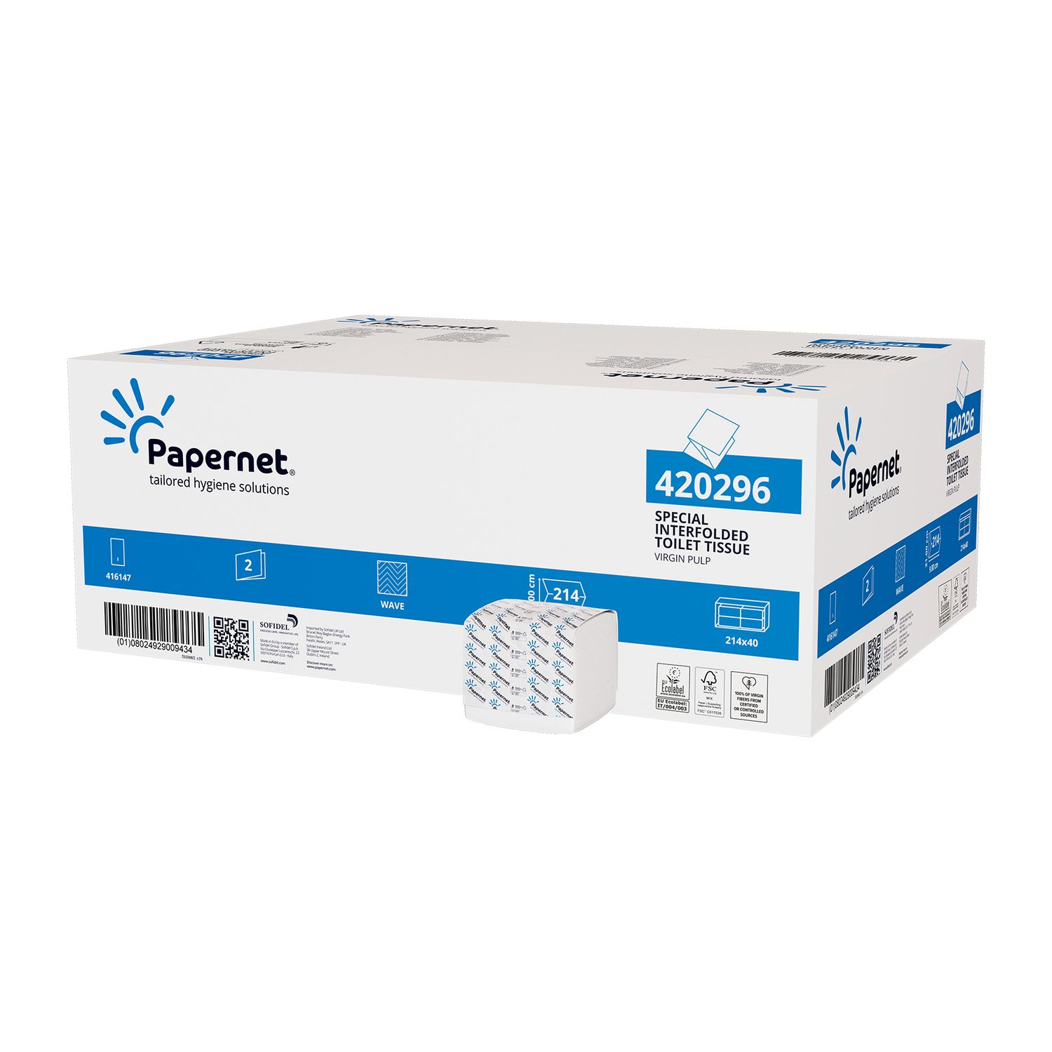 Papernet Folded Toilet Paper 8560 sheets per case