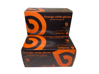 Doc Bright Inferno Nitrile Gloves - Box of 100 (Orange)