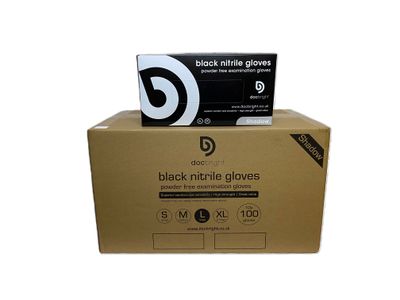 Doc Bright Shadow Nitrile Gloves - Case of 1000 (Black)