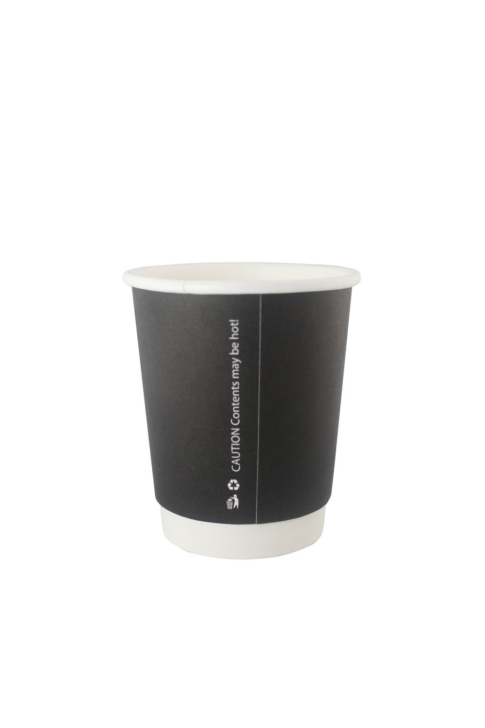 Black Double Wall Hot Cup (PE Lined) - 500 units per case