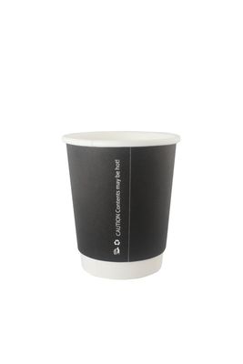 Black Double Wall Hot Cup (PE Lined) - 500 units per case