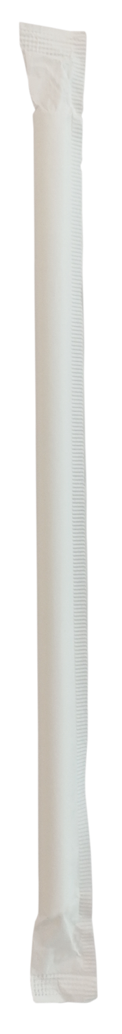 White Individually Wrapped Paper Straw - 5000 units per case