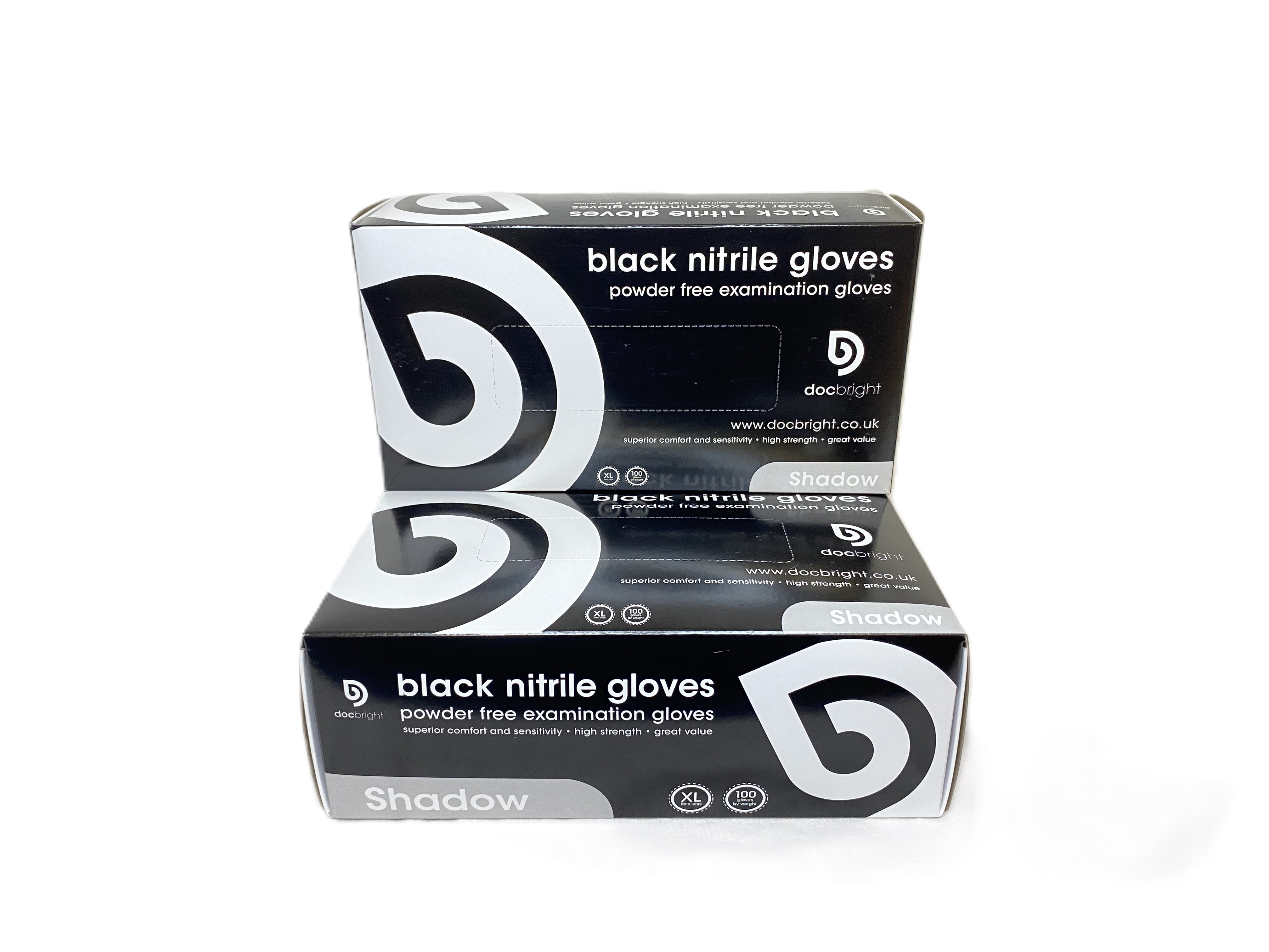 Doc Bright Shadow Nitrile Gloves - Case of 1000 (Black)