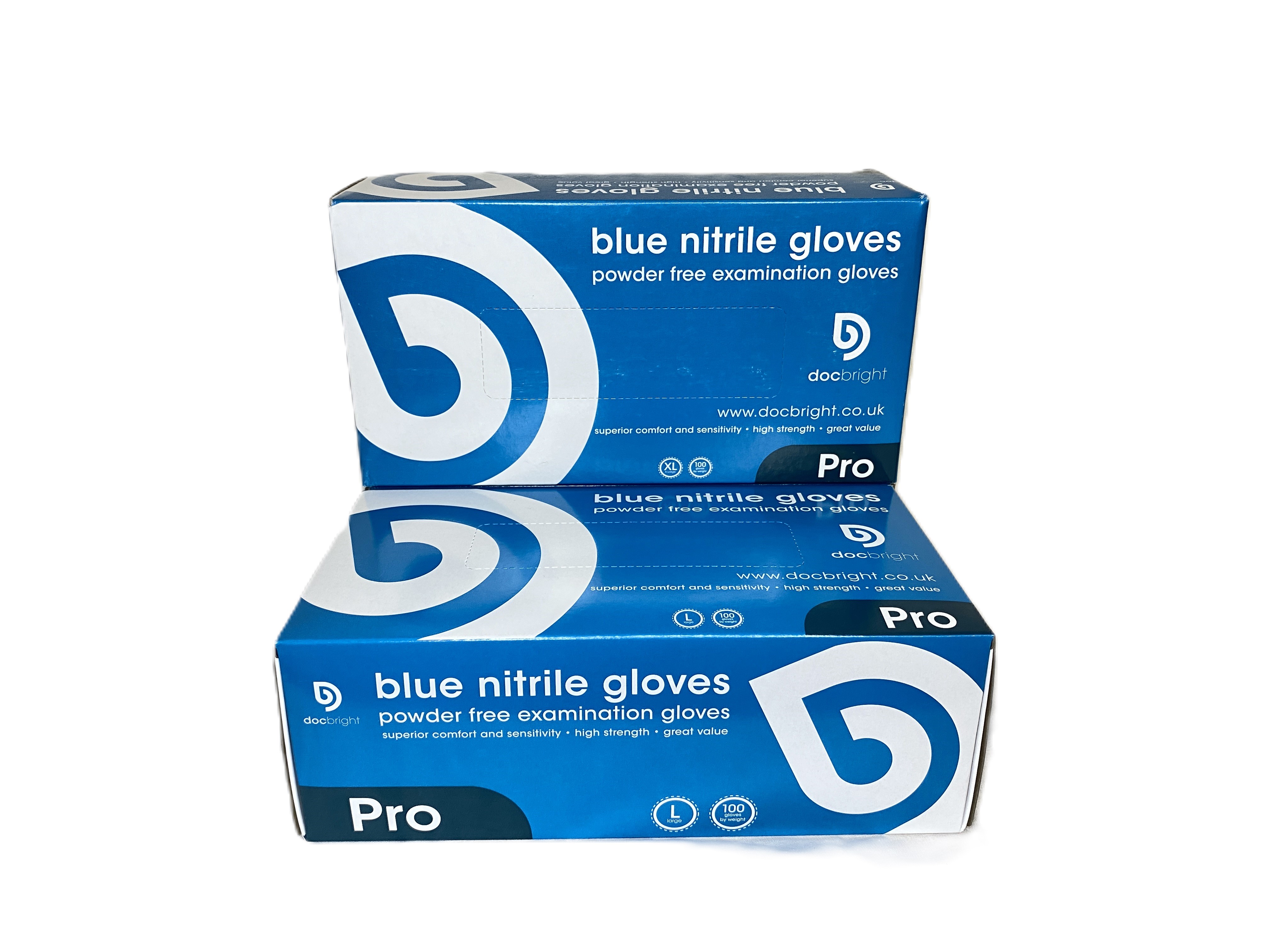 Doc Bright Pro Nitrile Gloves - Case of 1000 (Blue)