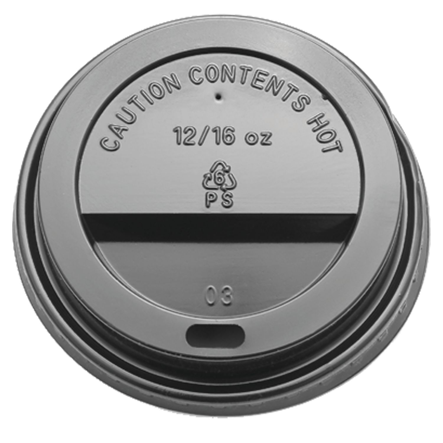 Black PS Hot Cup Sip Lids - 1000 per case