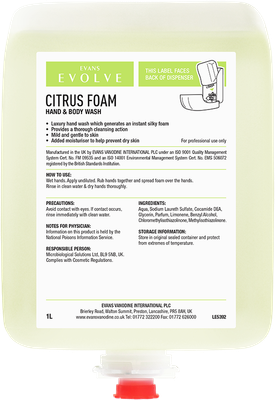 Evans Vanodine Citrus Foam 1L Cartridge