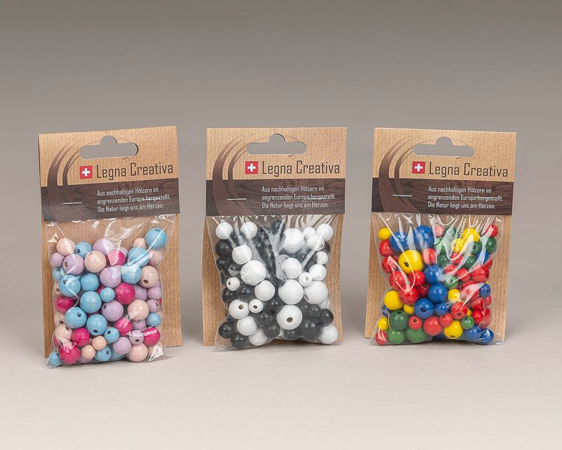 Bunte Holzperlen- Set 3tlg.