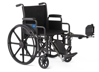 20" Wide K1 Basic Nylon Wheelchair with Swing-Back Desk-Length Arms and Elevating Leg Rests