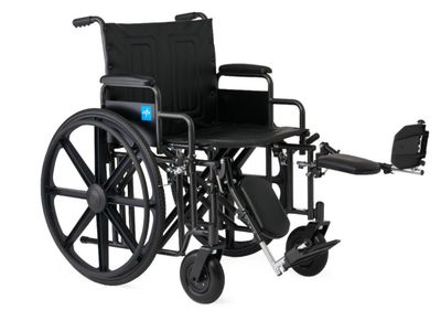 Guardian Extra-Wide Wheelchair, 24" Wide Seat, Elevating Leg Rests