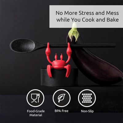 Crab Pot Side Crab Silicone Tableware Bracket Spoon Holder Steam Radiator Anti-skid Spoon Rack Anti-overflow Artifact
