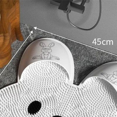 Rabbit Foot Rubbing Mat Silicone Foot Rubbing Artifact Bathroom Foot Massage Mat Foot Washing Brush Lazy Bathing Back Rubbing Artifact