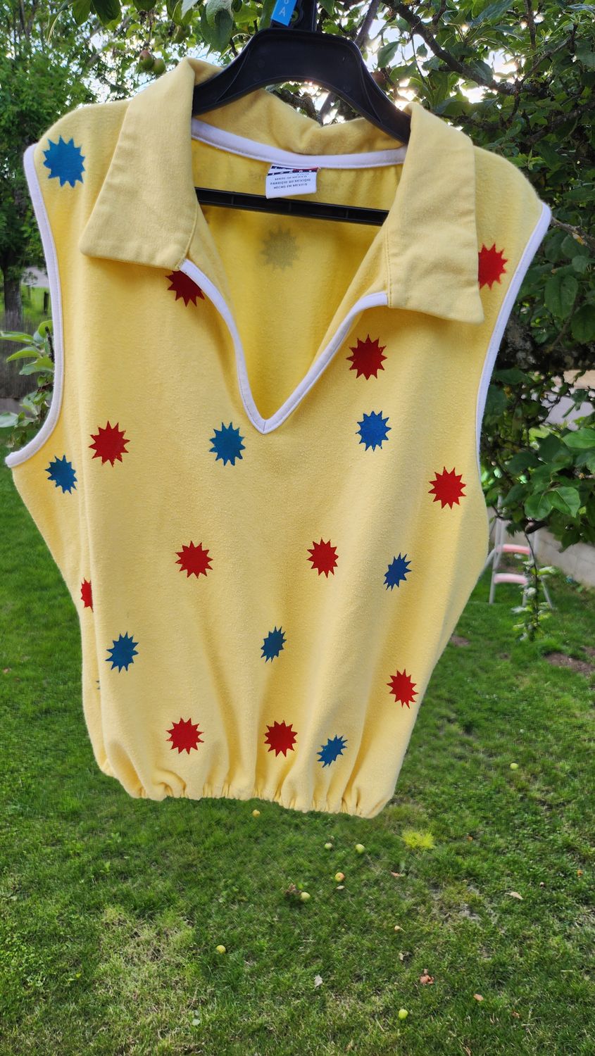 Croc Top jaune customisé &quot;Etoile&quot;